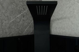 Гідромасажний бокс Diamond Premium 90х90 см сіре скло/профіль чорний DP-158