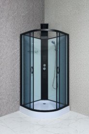 Гидромассажный бокс Diamond Premium 90х90 серое стекло/профиль черный DP-110