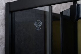 Гідромасажний бокс Diamond Premium 90х90 см матове скло/профіль чорний DP-510