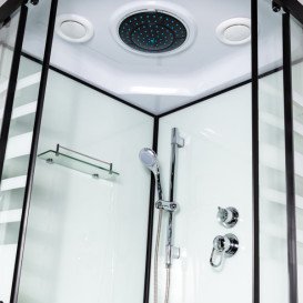 Гидромассажный бокс Insana Talija NEW 9090 90x90 профиль черный/стекло с узором А0048362