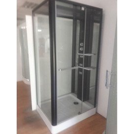 Гідромасажний бокс Miracle 110х90 см профіль чорний/скло прозоре NA113-3A