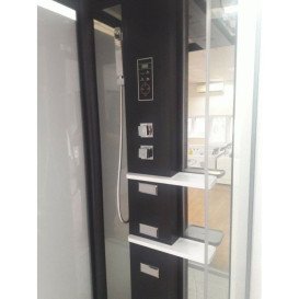 Гідромасажний бокс Miracle 110х90 см профіль чорний/скло прозоре NA113-3A