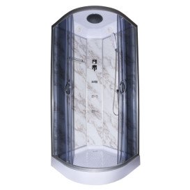Гідромасажний бокс Vivia TKF 90/1 Мармур BG 90x90 профіль сатин/тоноване скло А0045671