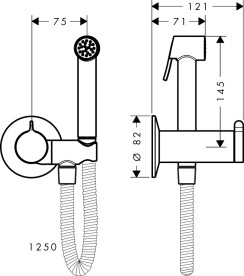 Гігієнічний душ Hansgrohe Axor 1jet для змішаної води зі шлангом та тримачем хром 29242000