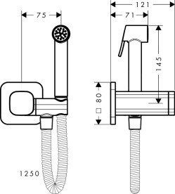 Гигиенический душ Hansgrohe Axor 1jet для смешанной воды со шлангом и держателем матовая бронза 29243140