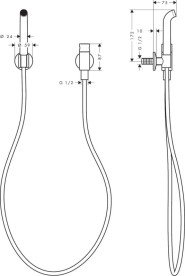 Гігієнічний душ Hansgrohe Axor One зі шлангом та тримачем матова бронза 48655140