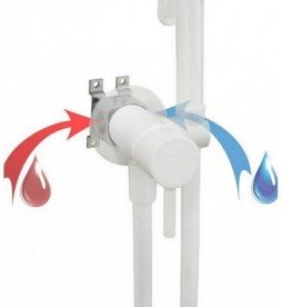 Гігієнічний душ Paffoni Tweet Round Mix зі змішувачем та шлангом білий матовий ZDUP 110 BO