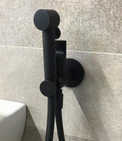 Гигиенический душ со смесителем Fima Carlo Frattini Collettivita черный матовый F2310NNS+F2645