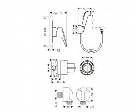 Гігієнічний душ зі змішувачем Hansgrohe Logis хром 3б111219
