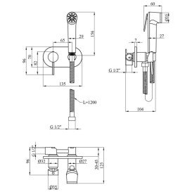 Гігієнічний душ із змішувачем Kroner KRP Bidet-C086 хром CV031552
