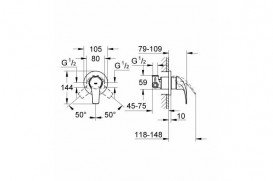 Гігієнічний душ із змішувачем прихованого монтажу Grohe BauCurve з Tempesta-F Trigger Spray хром UA12104400