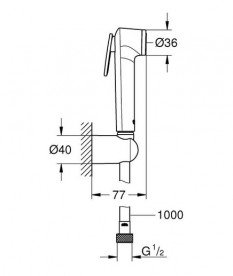 Гигиенический душ со смесителем скрытого монтажа Grohe BauCurve с Tempesta-F Trigger Spray хром UA11104400