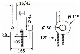 Гигиенический душ со смесителем скрытого монтажа Mariani Next латунь хром 185NX W