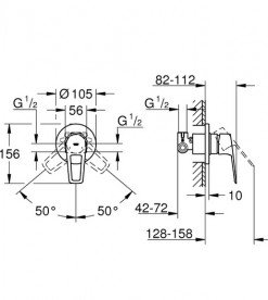 Гігієнічний душ із змішувачем прихованого монтажу Grohe QuickFix BauLoop New з Vitalio trigger spray хром UA202416QF