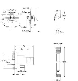 Гігієнічний душ із змішувачем прихованого монтажу Grohe BauLoop New с Tempesta-F хром UA11104202