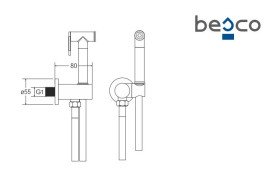 Гигиенический душ со смесителем скрытого монтажа Besco Veo хром BB-VZ-CH