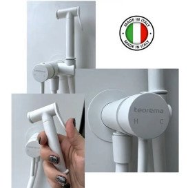 Гигиенический душ со смесителем Teorema Round матовый белый 19263 DD