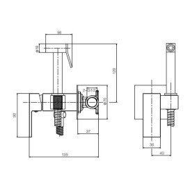 Гигиенический душ со смесителем VBI Loreno матовое золото VBI-050205BG