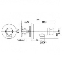 Гигиенический душ со встраиваемым прогрессивным смесителем Bossini Paloma Flat латунь черный матовый E37015B00073015