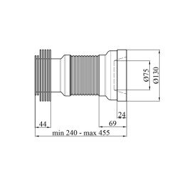 Гофра для унитаза Kroner KRP GA110 пластик белый CV032079