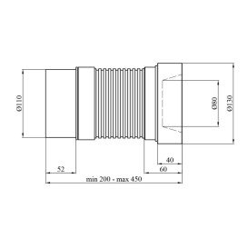 Гофра для унитаза Kroner KRP GA110P пластик белый CV033593