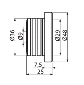 Гофрированная прокладка AlcaPlast 40/10 для подключения переливных шлангов к стокам S0688-ND