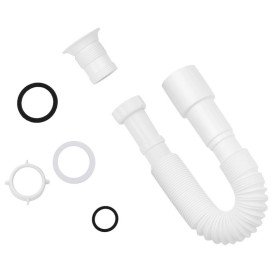 Гофросифон для раковини Kroner KRP GS01P пластик білий CV032067