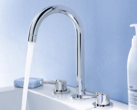 Змішувач для раковини Двохважеля з донним клапаном прихований Grohe колекція Concetto хром 20216001