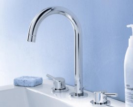 Змішувач для раковини Двохважеля з донним клапаном прихований Grohe колекція Concetto хром 20216001