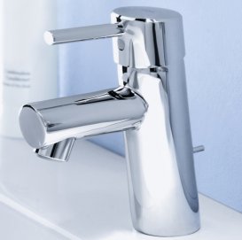 Смеситель для раковины однорычажный с донным клапаном Grohe коллекция Concetto хром 32204001