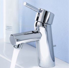 Смеситель для раковины однорычажный с донным клапаном Grohe коллекция Concetto хром 32204001