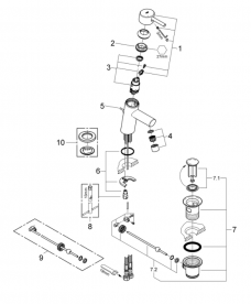 Змішувач для раковини одноважеля з донним клапаном Grohe колекція Concetto хром 3220410E