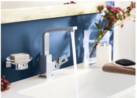 Смеситель для раковины однорычажный с донным клапаном Grohe коллекция Eurocube хром 23135000