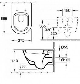Унітаз підвісний Villeroy & Boch Subway 2.0 56001001 + 9M68S101 + Комплект 3 в 1 Grohe Rapid SL 38750001
