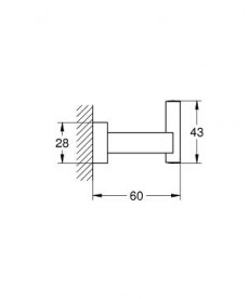 Grohe Гачок одинарний Essentials Cube 40511001