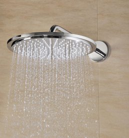 Лейка для верхнього душа з тропічним душем Grohe колекція Rainshower Cosmopolitan Metal хром 27477000