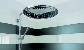 Лейка для верхнього душа з тропічним душем Grohe колекція Rainshower Cosmopolitan Metal хром 28778000