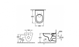 Унітаз підвісний Villeroy & Boch O.Novo 5660HR01 Directflush + Сидіння + Комплект 3 в 1 Grohe Rapid SL 38750001