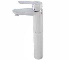 Смеситель для раковины однорычажный высокий с донным клапаном Grohe BauEdge хром 32860000