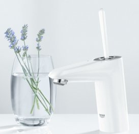 Змішувач для раковини з джойстиком з донним клапаном Grohe Eurodisc Joy білий 23425LS0