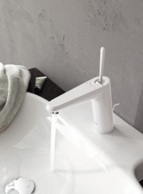 Змішувач для раковини з джойстиком з донним клапаном Grohe Eurodisc Joy білий 23425LS0