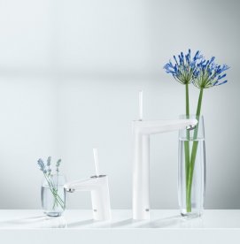 Змішувач для раковини з джойстиком з донним клапаном Grohe Eurodisc Joy білий 23425LS0