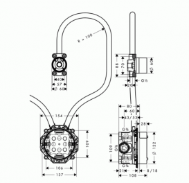 Hansgrohe AXOR CITTERIO Скрытая часть для электронного смесителя 16180180