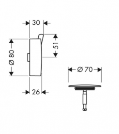 Hansgrohe Flexaplus S Внешняя часть сталь 58186820