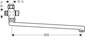 Излив для смесителя Hansgrohe 300 мм поворотный с переключателем 14495000