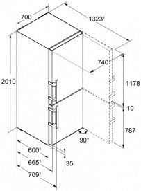 Холодильник двокамерний Liebherr CBNef 5735 Comfort BioFresh NoFrost нержавіюча сталь SmartSteel/сталь сріблястий CBNef 5735-21 001