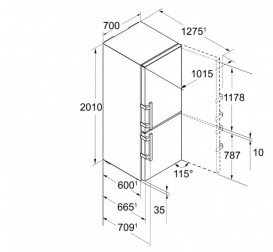 Холодильник двухкамерный Liebherr CBNPes 5758 Premium BioFresh NoFrost нержавеющая сталь SmartSteel/легированная сталь SmartSteel CBNPes 5758-20 001