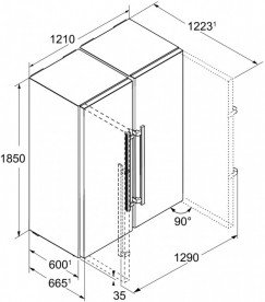 Холодильник Side by Side Liebherr SBS 7212 Comfort NoFrost сталь білий SBS 7212-25 001