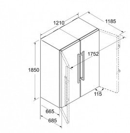 Холодильник Side by Side Liebherr SBSbs 8683 Premium BioFresh NoFrost нержавеющая сталь SmartSteel/легированная сталь BlackSteel SBSbs 8683-21 001