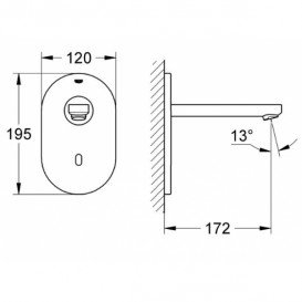Инфракрасный кран для раковины Grohe Euroeco Cosmopolitan E без смешивания хром 36410000